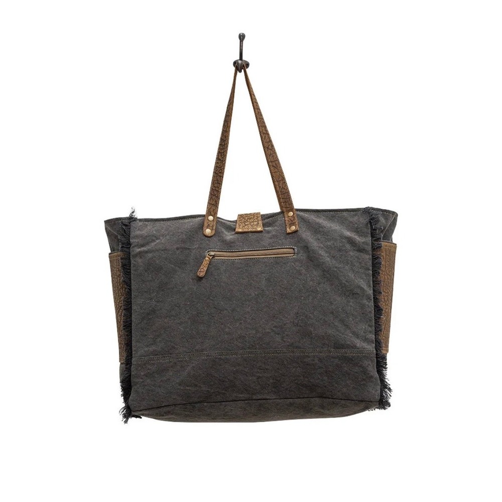 Myra Asher Weekender Bag Women Large Brown Cowhide Leather Travel Tote S-6780 - Picture 13 of 14